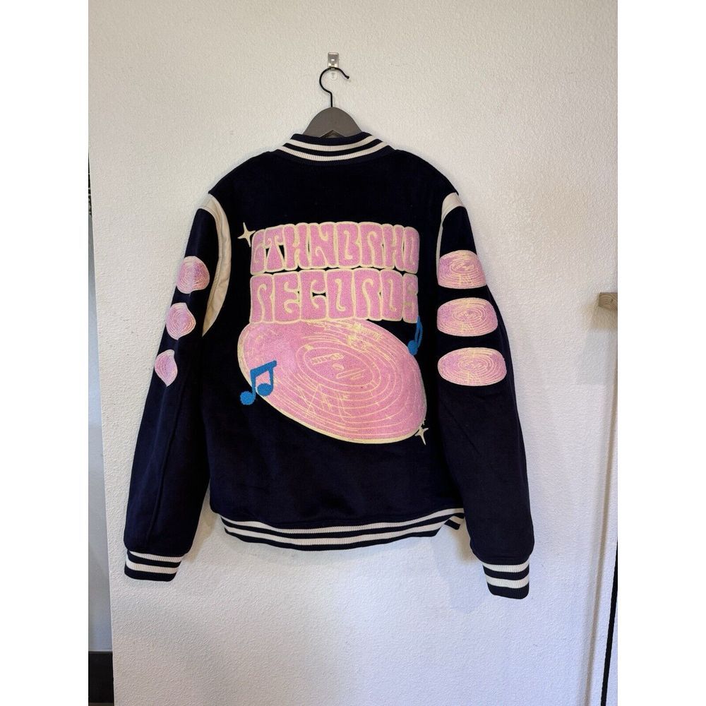 6THNBRHD VARSITY JACKET "HIT RECORDS" -NAVY - Picture 4 of 7